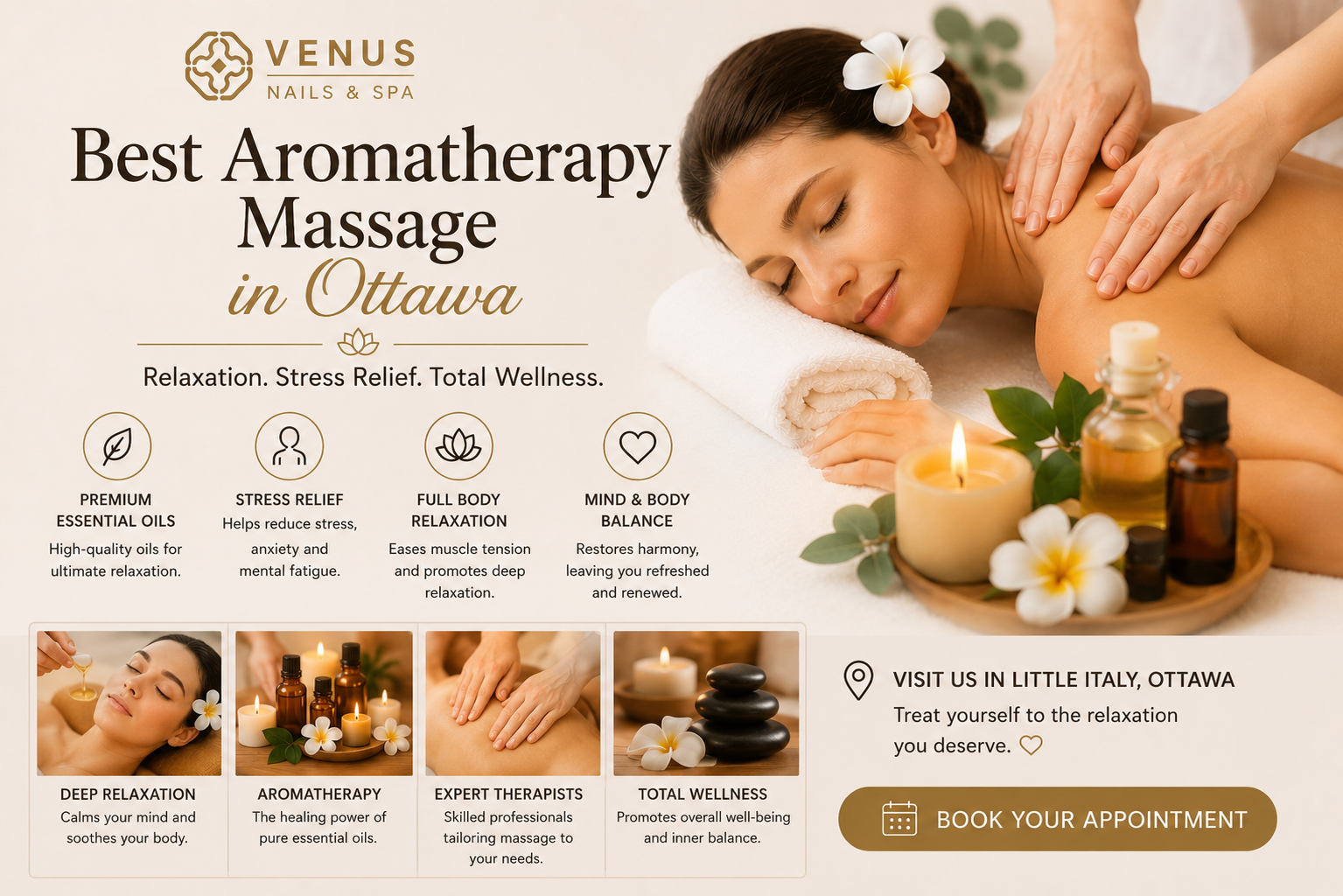 Aromatherapy Massage in Ottawa: Deep Relaxation, Stress Relief & Full-Body Rejuvenation