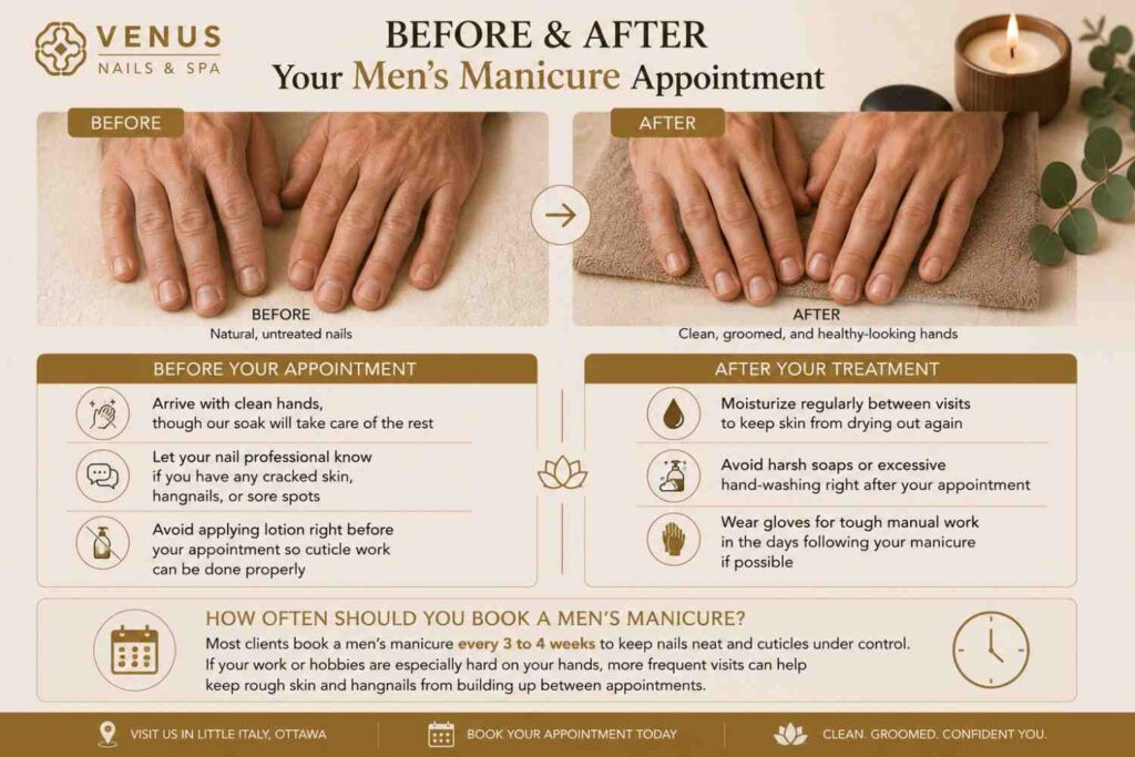 Before and After Mens Manicure Treatment Near Me in Ottawa